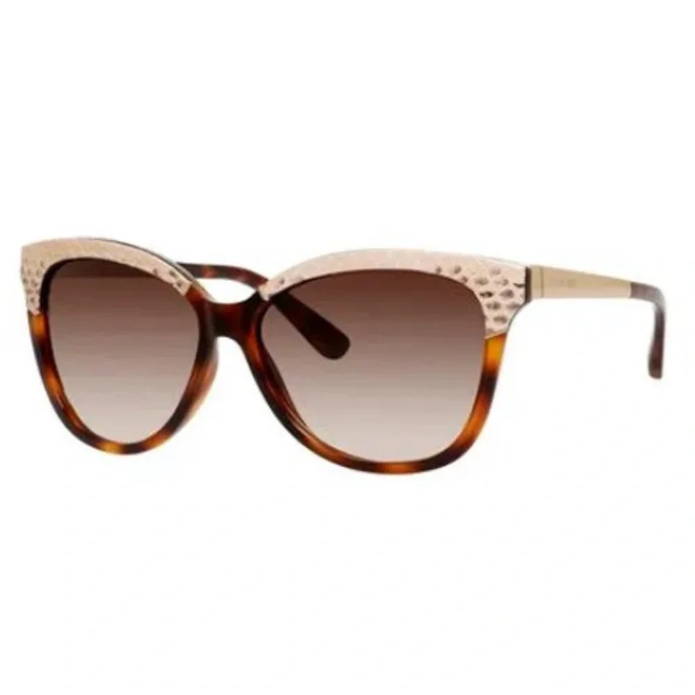 JIMMY CHOO INES/S INES AXX Dark Havana Cat Eye Sunglasses 58-14 New Authentic - Picture 2 of 12